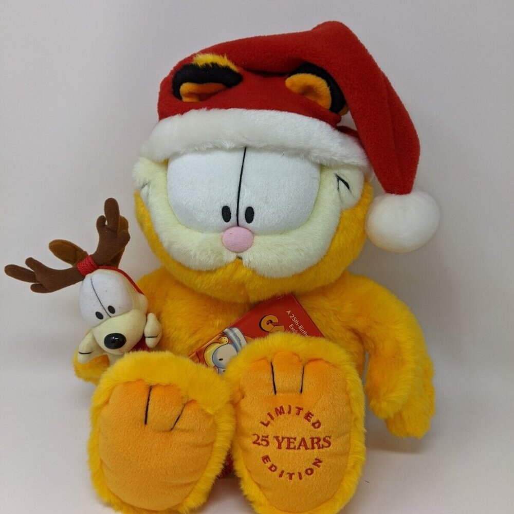 Garfield & Odie Macys Book Limited Edition 25 Years Christmas Plush Toy